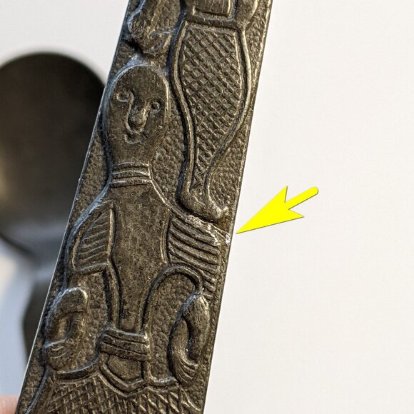 Norway Artist David Anderson Salad Fork Spoon Cast Pewter Oseberg Ship inspired - Picture 10 of 13